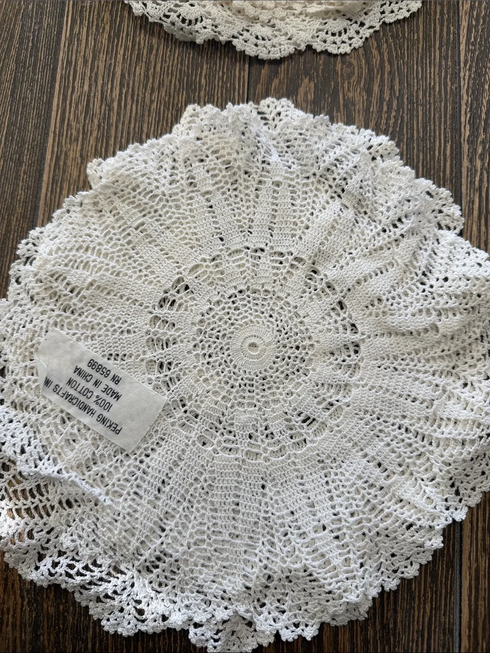 VTG Classic White Crochet Doilies - Set of 15 Handcrafted 100% Cotton Cottage